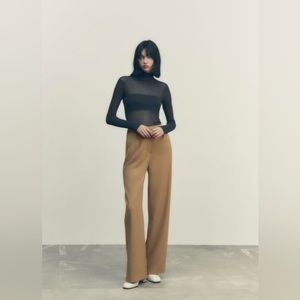 Zara full length wide leg trousers